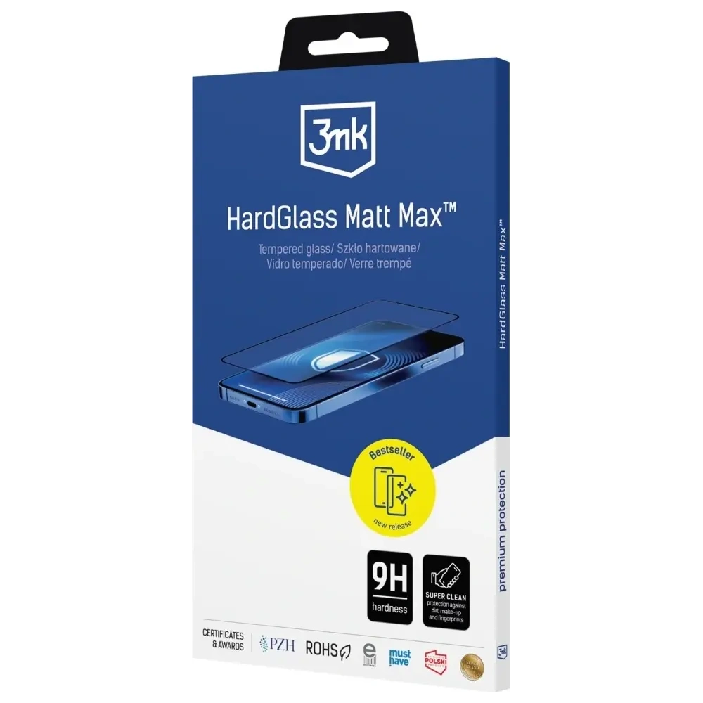 Szkło hartowane 3MK HardGlass Matt Max do Apple iPhone 17 Pro