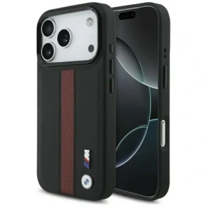 Etui BMW M Perforated Stripe Logo MagSafe do Apple iPhone 17 Pro czerwony