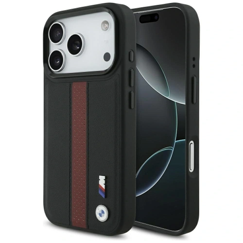 Etui BMW M Perforated Stripe Logo MagSafe do Apple iPhone 17 Pro czerwony