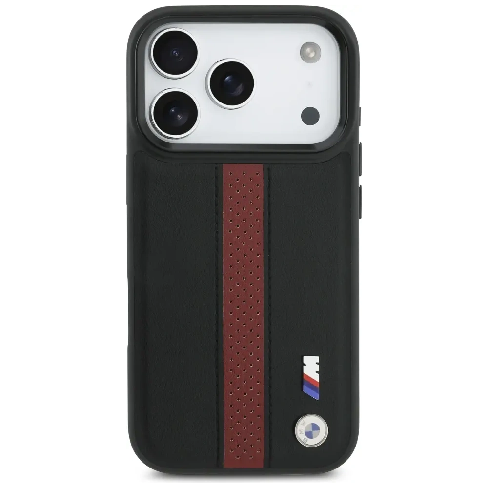 Etui BMW M Perforated Stripe Logo MagSafe do Apple iPhone 17 Pro czerwony