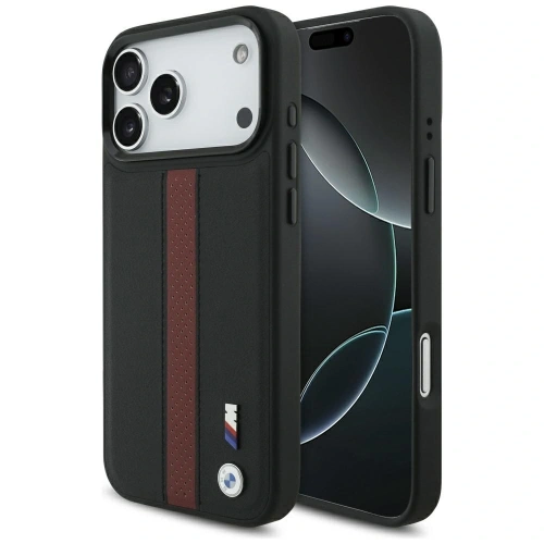 Etui BMW M Perforated Stripe Logo MagSafe do Apple iPhone 17 Pro Max czerwony