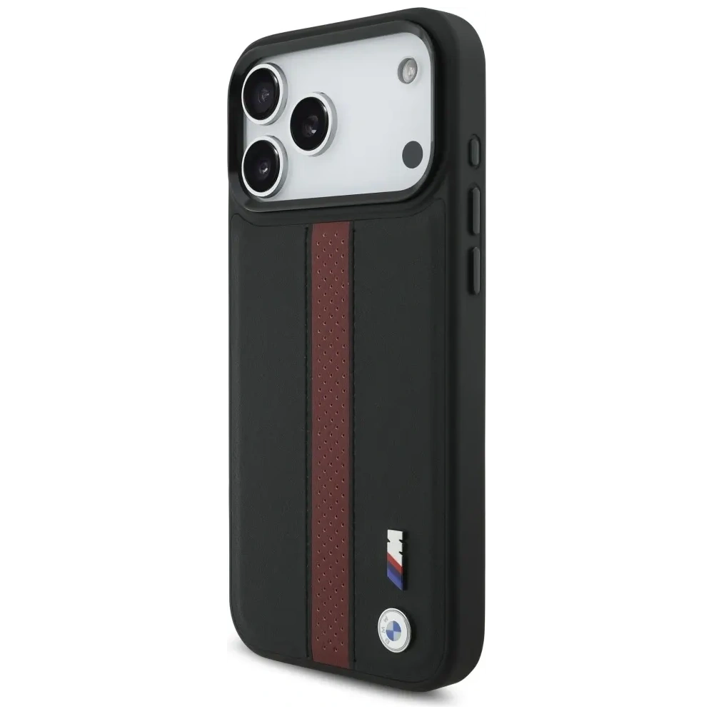 Etui BMW M Perforated Stripe Logo MagSafe do Apple iPhone 17 Pro Max czerwony
