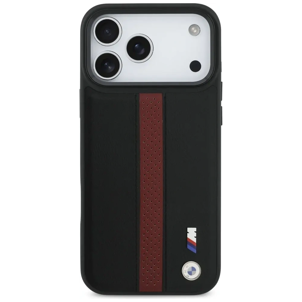 Etui BMW M Perforated Stripe Logo MagSafe do Apple iPhone 17 Pro Max czerwony