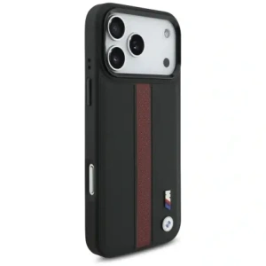 Etui BMW M Perforated Stripe Logo MagSafe do Apple iPhone 17 Pro Max czerwony