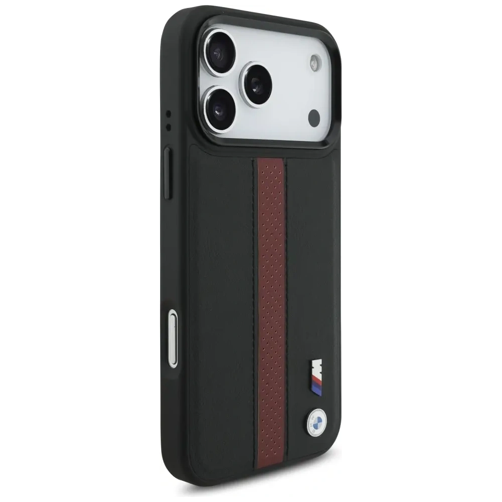 Etui BMW M Perforated Stripe Logo MagSafe do Apple iPhone 17 Pro Max czerwony