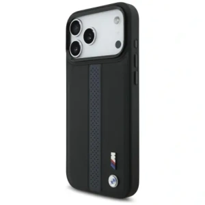 Etui BMW M Perforated Stripe Logo MagSafe do Apple iPhone 17 Pro Max niebieski