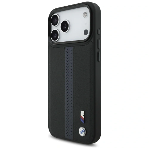 Etui BMW M Perforated Stripe Logo MagSafe do Apple iPhone 17 Pro Max niebieski