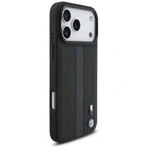 Etui BMW M Perforated Stripe Logo MagSafe do Apple iPhone 17 Pro Max niebieski