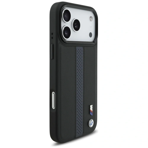Etui BMW M Perforated Stripe Logo MagSafe do Apple iPhone 17 Pro Max niebieski