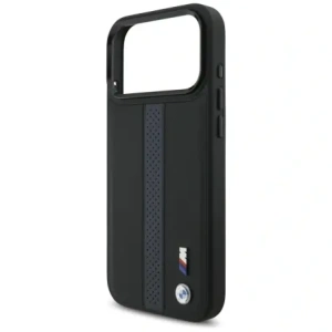 Etui BMW M Perforated Stripe Logo MagSafe do Apple iPhone 17 Pro Max niebieski