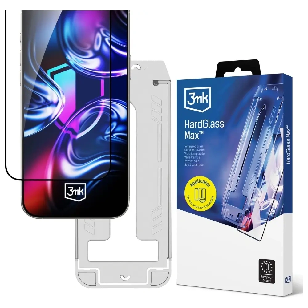Szkło hartowane 3MK HardGlass Max z aplikatorem do Apple iPhone 15 / 16