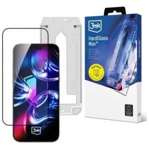 Szkło hartowane 3MK HardGlass Max z aplikatorem do Apple iPhone 16 Pro / 17
