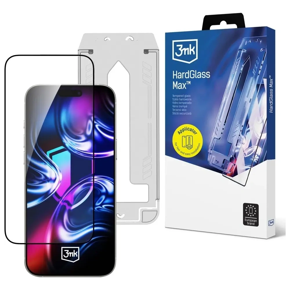 Szkło hartowane 3MK HardGlass Max z aplikatorem do Apple iPhone 16 Pro / 17