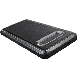 Etui din aluminiu X-Doria Defense Lux Samsung Galaxy S10 (test de cădere 3m) (Piele neagră)
