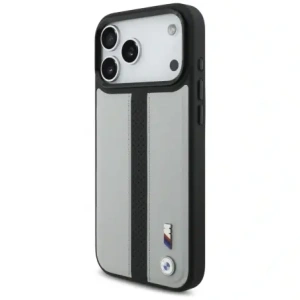 Etui BMW M Perforated Stripe Logo MagSafe do Apple iPhone 17 Pro Max szary