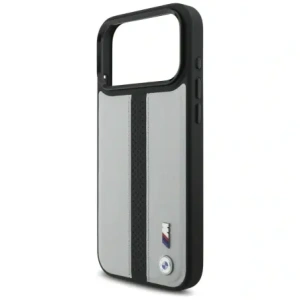 Etui BMW M Perforated Stripe Logo MagSafe do Apple iPhone 17 Pro Max szary