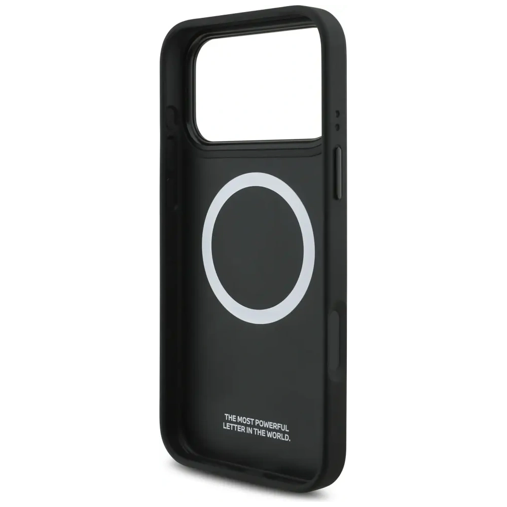 Etui BMW M Perforated Stripe Logo MagSafe do Apple iPhone 17 Pro Max szary