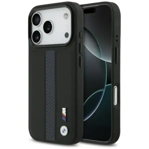 Etui BMW M Perforated Stripe Logo MagSafe do Apple iPhone 17 Pro niebieski