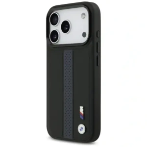 Etui BMW M Perforated Stripe Logo MagSafe do Apple iPhone 17 Pro niebieski