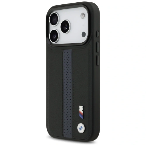 Etui BMW M Perforated Stripe Logo MagSafe do Apple iPhone 17 Pro niebieski