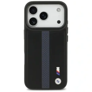 Etui BMW M Perforated Stripe Logo MagSafe do Apple iPhone 17 Pro niebieski
