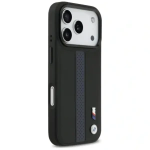 Etui BMW M Perforated Stripe Logo MagSafe do Apple iPhone 17 Pro niebieski