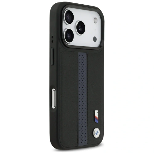 Etui BMW M Perforated Stripe Logo MagSafe do Apple iPhone 17 Pro niebieski