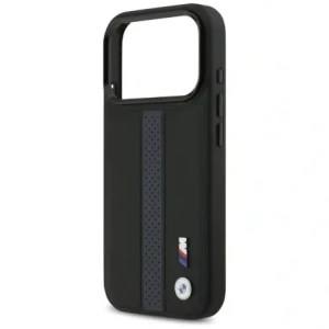 Etui BMW M Perforated Stripe Logo MagSafe do Apple iPhone 17 Pro niebieski