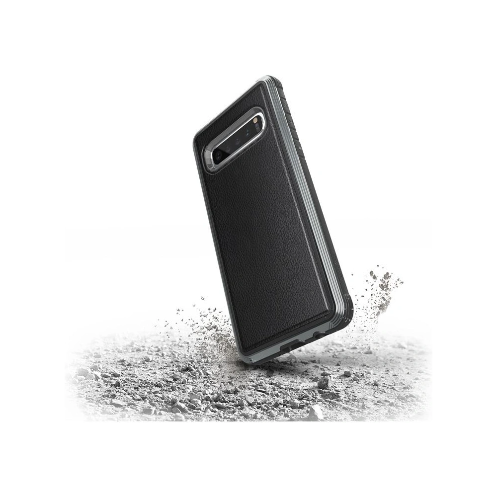 Etui aluminiowe X-Doria Defense Lux Samsung Galaxy S10 (Drop test 3m) (Black Leather)