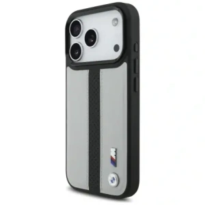Etui BMW M Perforated Stripe Logo MagSafe do Apple iPhone 17 Pro szary