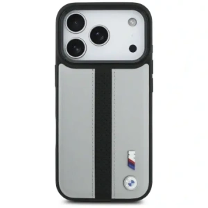 Etui BMW M Perforated Stripe Logo MagSafe do Apple iPhone 17 Pro szary