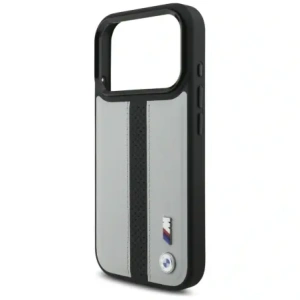 Etui BMW M Perforated Stripe Logo MagSafe do Apple iPhone 17 Pro szary