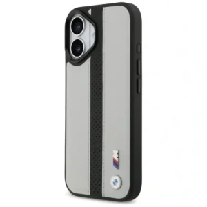 Etui BMW M Perforated Stripe Logo MagSafe do Apple iPhone 17 szary