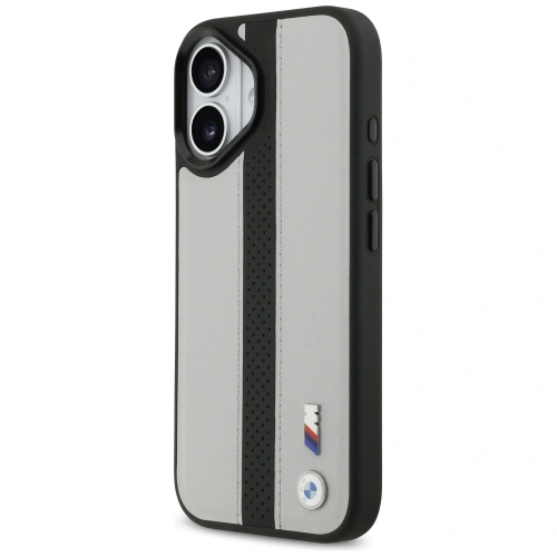 Etui BMW M Perforated Stripe Logo MagSafe do Apple iPhone 17 szary