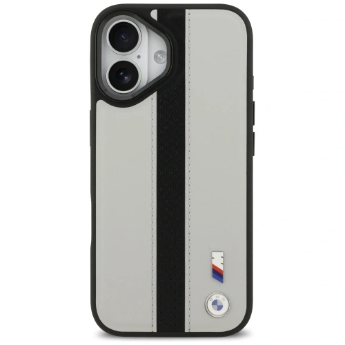 Etui BMW M Perforated Stripe Logo MagSafe do Apple iPhone 17 szary