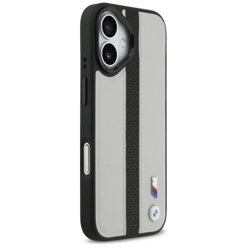 Etui BMW M Perforated Stripe Logo MagSafe do Apple iPhone 17 szary
