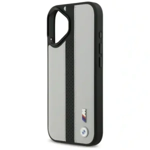 Etui BMW M Perforated Stripe Logo MagSafe do Apple iPhone 17 szary