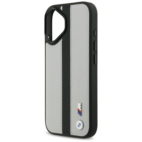 Etui BMW M Perforated Stripe Logo MagSafe do Apple iPhone 17 szary