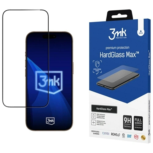 Szkło hartowane 3MK HardGlass Max do Apple iPhone 17 Pro Max czarny