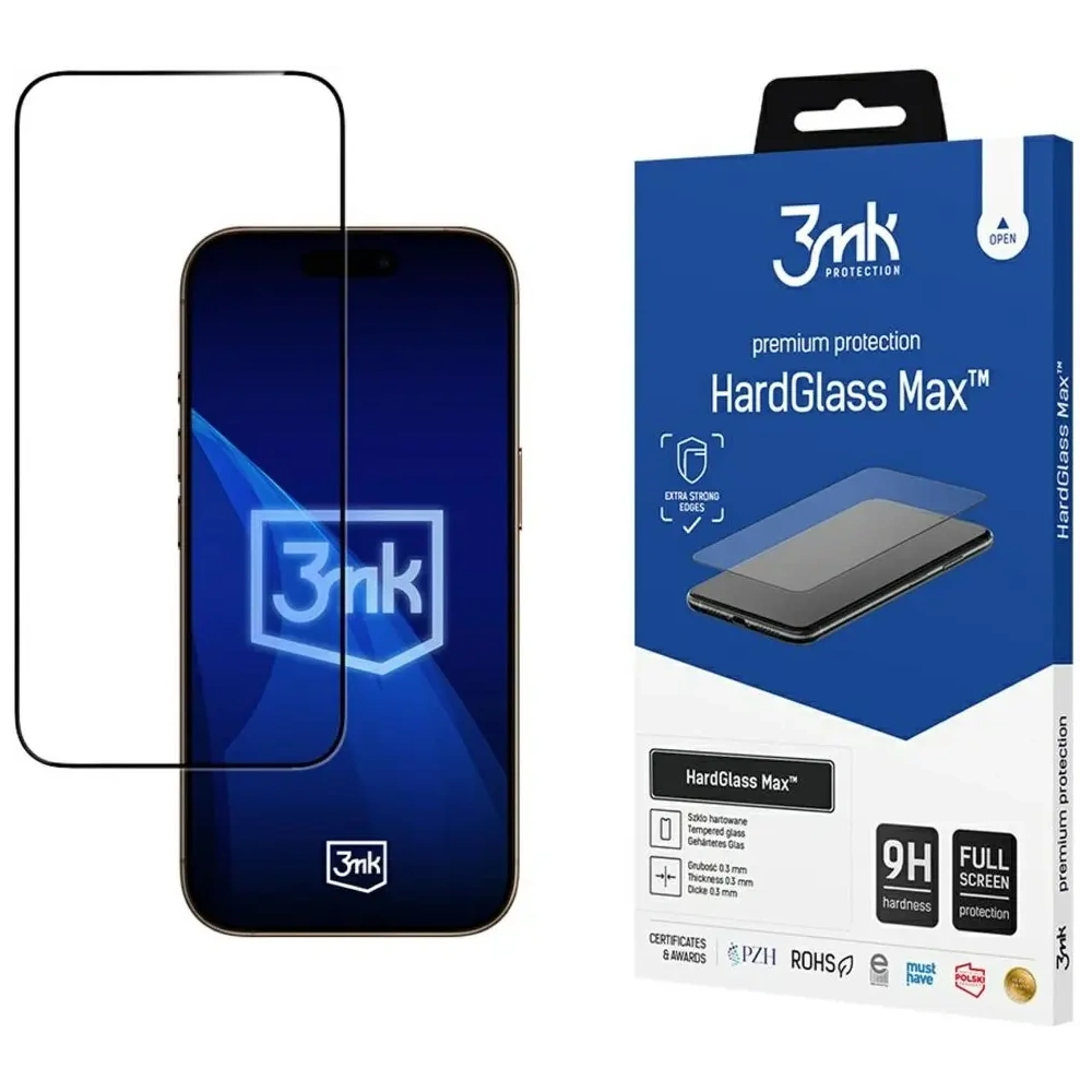 Szkło hartowane 3MK HardGlass Max do Apple iPhone 17 Pro Max czarny