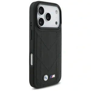 Etui BMW M Quilted Logo MagSafe do Apple iPhone 17 Pro czarny