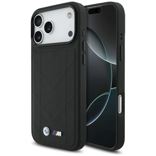 Etui BMW M Quilted Logo MagSafe do Apple iPhone 17 Pro Max czarny