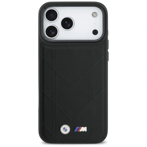 Etui BMW M Quilted Logo MagSafe do Apple iPhone 17 Pro Max czarny