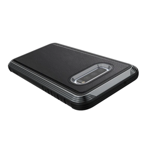 Buy X-Doria Defense Lux - Aluminum Case for Samsung Galaxy S10e (Drop test 3m) (Black Leather) - XDR006BLK - {ean13} - Home Screen Store Europe