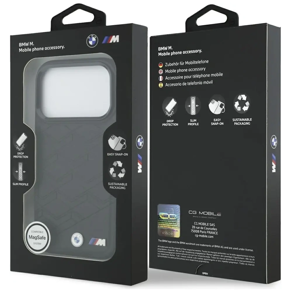 Etui BMW M Shape Logo MagSafe do Apple iPhone 17 Pro czarny