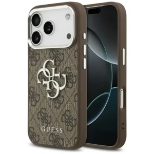 Etui Guess 4G Big 4G Classic Logo do Apple iPhone 17 Pro brązowy srebrny