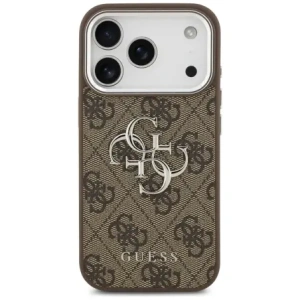 Etui Guess 4G Big 4G Classic Logo do Apple iPhone 17 Pro brązowy srebrny