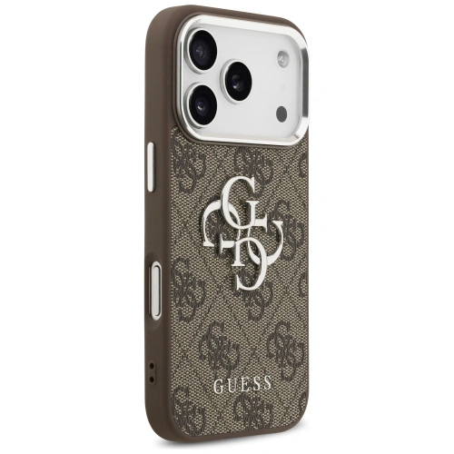 Etui Guess 4G Big 4G Classic Logo do Apple iPhone 17 Pro brązowy srebrny