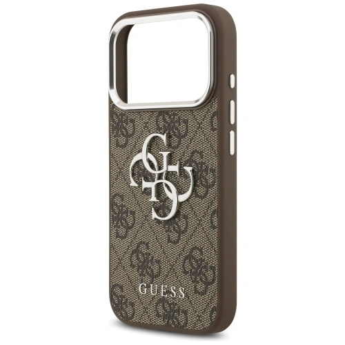 Etui Guess 4G Big 4G Classic Logo do Apple iPhone 17 Pro brązowy srebrny