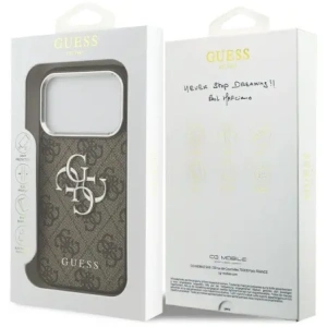 Etui Guess 4G Big 4G Classic Logo do Apple iPhone 17 Pro brązowy srebrny